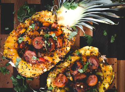 Smoked Sausage Pineapple Boats